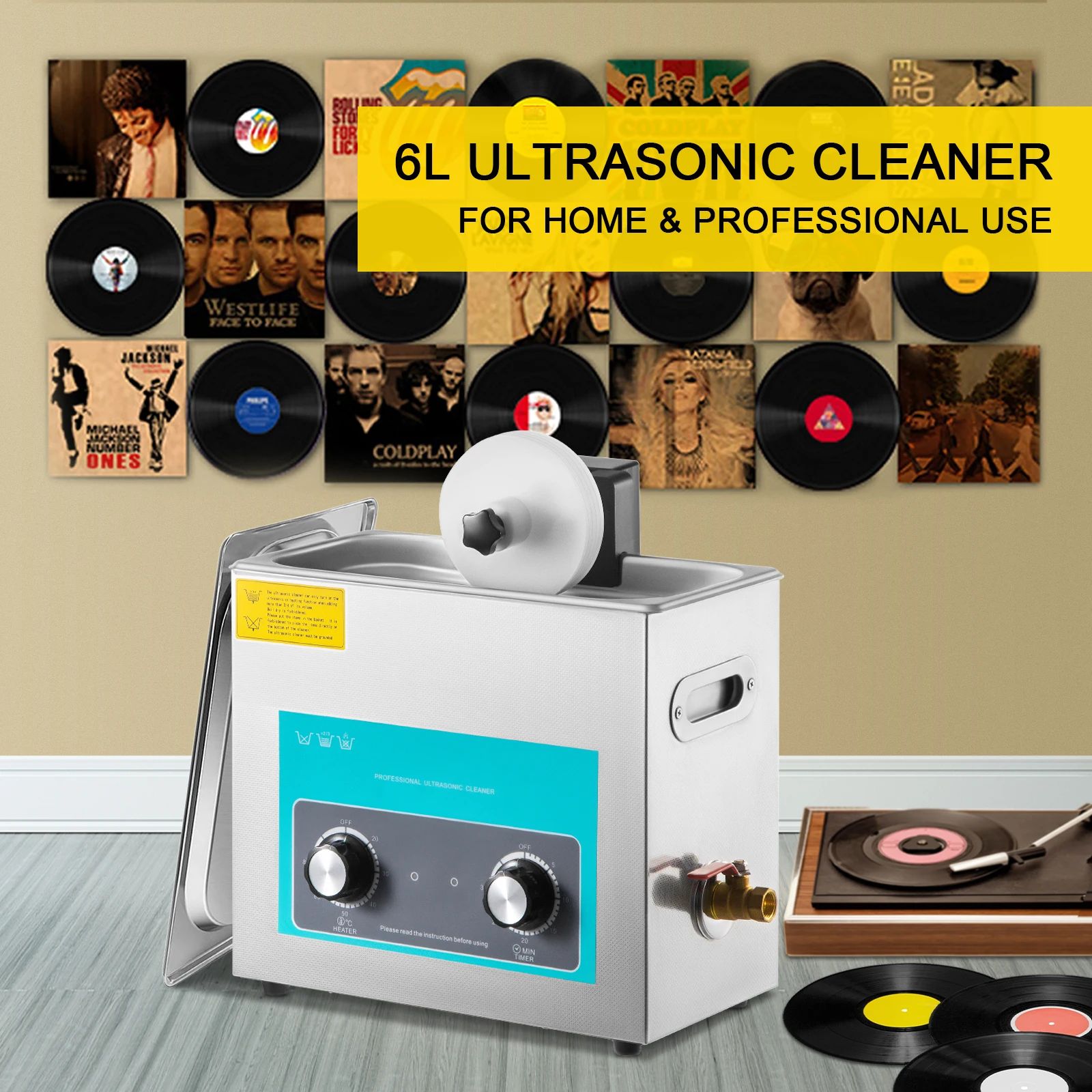 Vinyl Record Cleaner - SIHAO 6L 초음파 비닐 레코드 클리너
