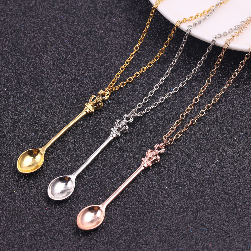 Vintage Collectible Spoons - 앨리스 빈티지 골드 크라운 스푼 펜던트