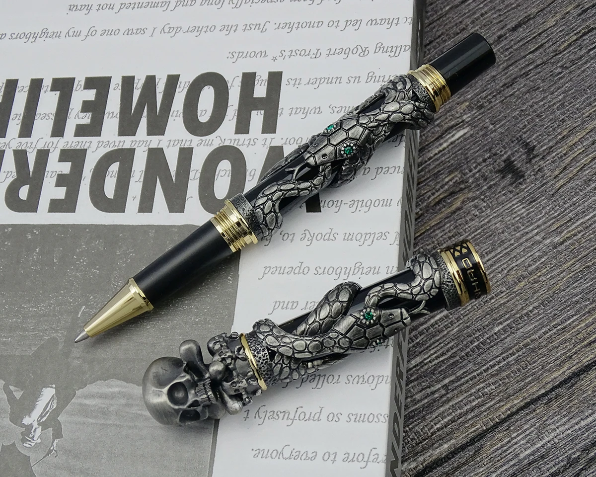 Jinhao 금속 빈티지 롤러 볼 펜, 해골, 해골,  - Vintage Collectible Pens 리뷰 및 가격