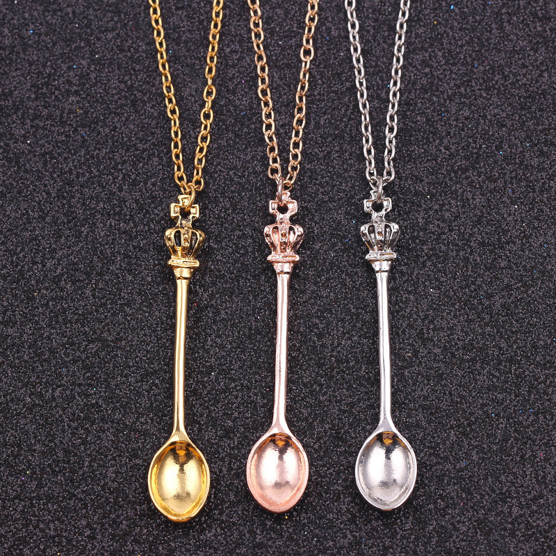 앨리스 빈티지 골드 크라운 스푼 펜던트 목걸이 합금 미 - Vintage Collectible Spoons 리뷰 및 가격